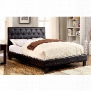 Furniture of America Rochelle King Faux Leather Tufted Bed in Black