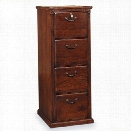 Martin Furniture Huntington Oxford 4 Drawer Vertical File Cabinet in Distressed Burnish