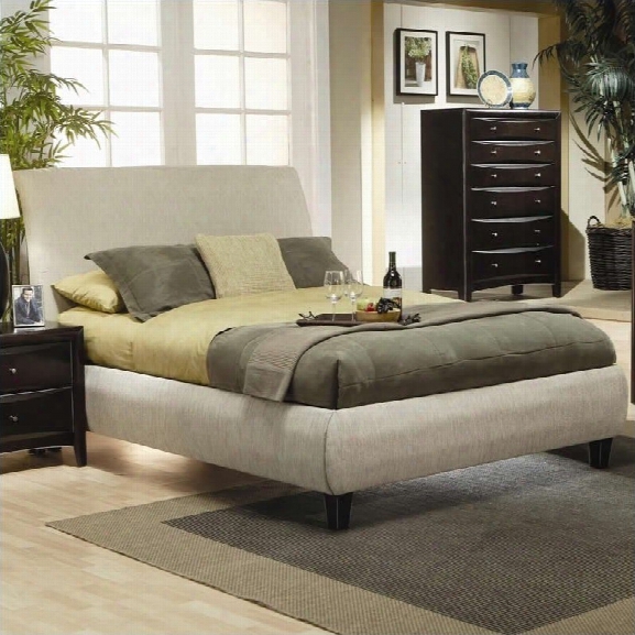 Upholstered Bed In Tan-queen