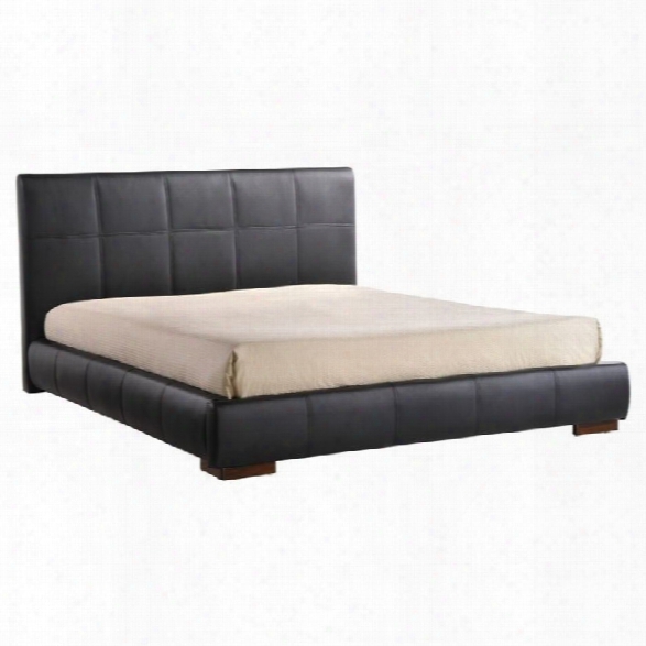 Zuo Amelie Faux Leather Upholstered King Platform Bed In Black