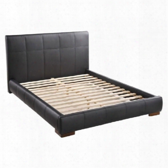 Zuo Amelie Faux Leather Upholstered Queen Platform Bed In Black