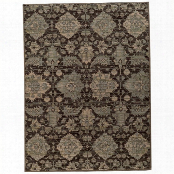 Oriental Weavers Heritage 9'10 X 12'10 Machine Woven Rug In Charcoal