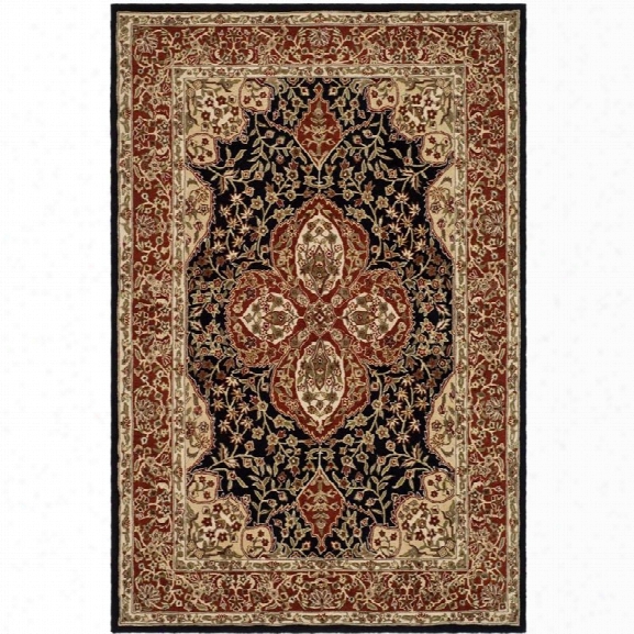 Safavieh Durarug 9' X 12' Hand Hooked Rug In Black And Rust