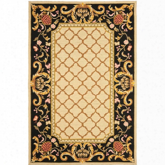 Safavieh Durarug 9' X 12' Hand Hooked Rug In Ivory And Black