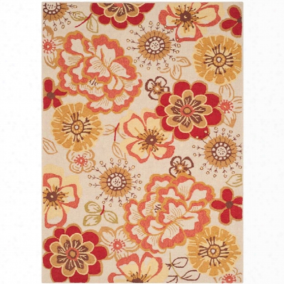 Safavieh Four Seasons 8' X 10' Hand Hooked Rug In Ivory And Red