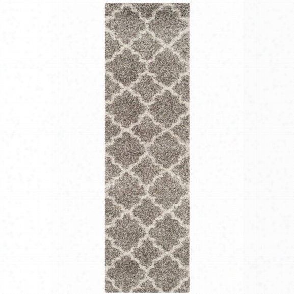 Safavieh Hudson Shag 9' X 12' Power Loomed Rug In Gray And Ivory