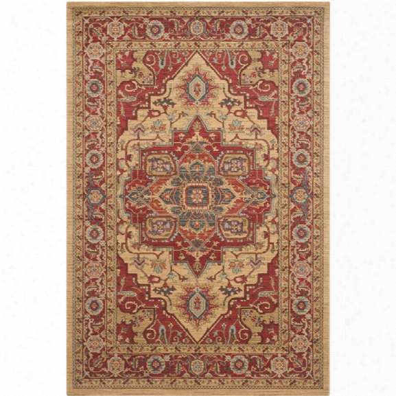 Safavieh Mahal 12' X 18' Power Loomed Rug In Red And Natural