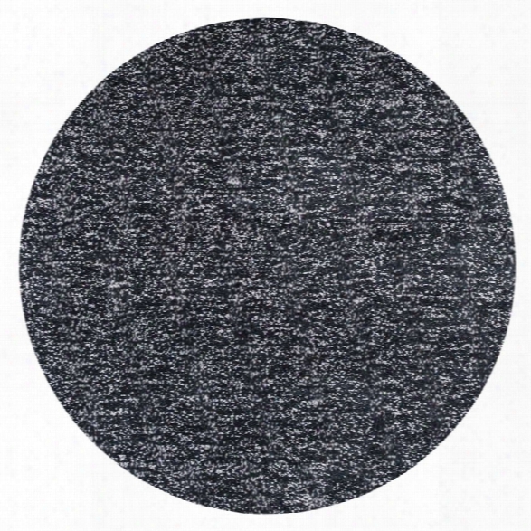 Kas Bliss 8' Round Hand-woven Shag Rug In Black