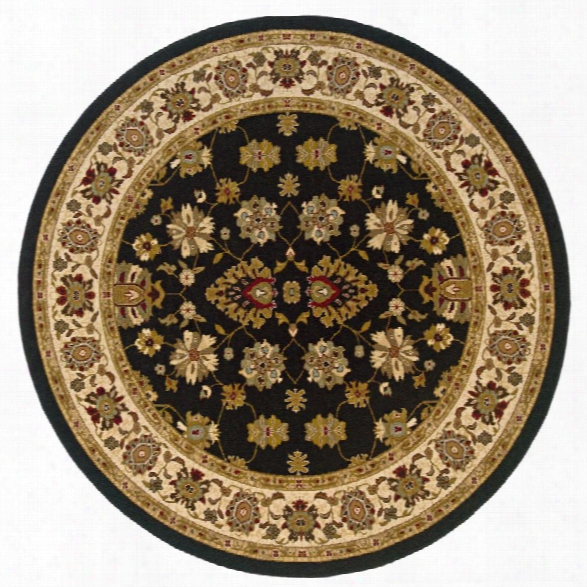 Oriental Weavers Knightsbridge 7'10 Round Machine Woven Rug In Black