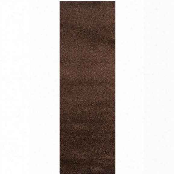 Safavieh Santa Monica Shag 9'6 X 13' Power Loomed Rug In Brown