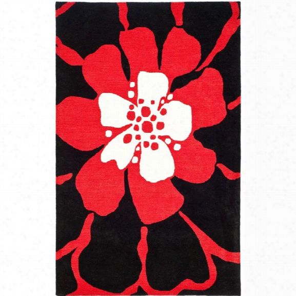 Safavieh Soho 7'6 X 9'6 Hand Tufted Wool Rug In Black And Red