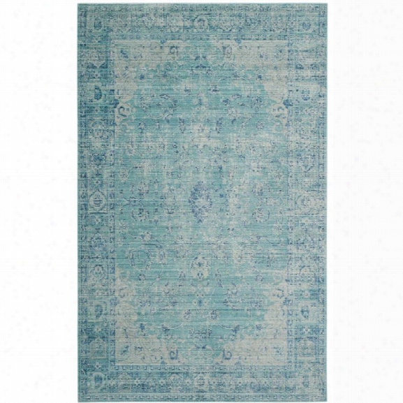 Safavieh Valencia 9' X 12' Power Loomed Polyester Rug In Teal