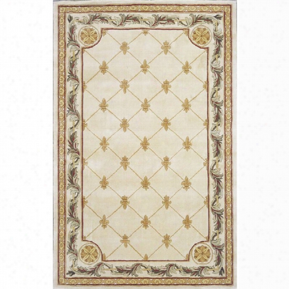 Kas Jewel 9'6 X 13'6 Hand-tufted Wool Rug In Antique Ivory