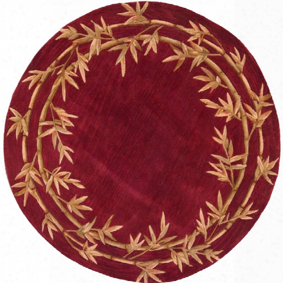 Kas Sparta 7'6 Round Hand-tufted Wool Rug In Red