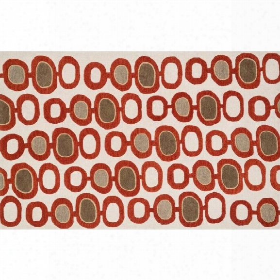 Loloi Nova 7'10 X 11' Wool Rug In Ivory And Red