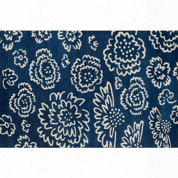 Loloi Nova 7'10 X 11' Wool Rug In Navy And Ivory