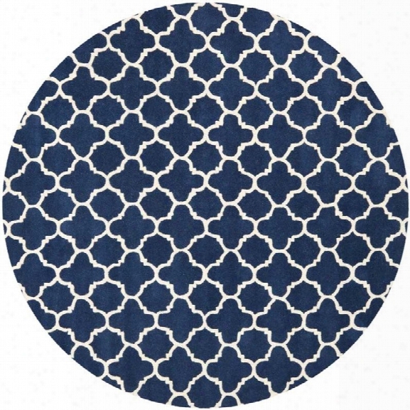 Safavieh Chatham Dark Blue Contemporary Rug - Round 9'