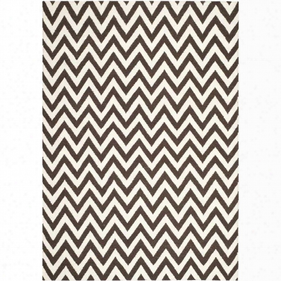 Safavieh Dhurries Brown Contemporary Rug - 10' X 14'