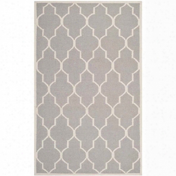 Safavieh Dhurries Dark Grey Contemporary Rug - 9' X 12'