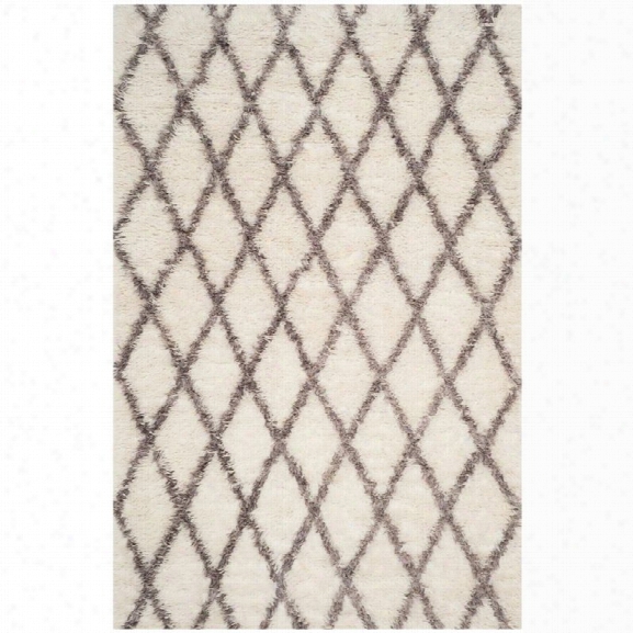 Safavieh Kenya 9' X 12' Hand Knotted Rug In Ivory And Gray