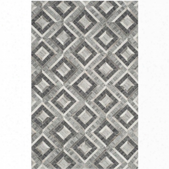 Safavieh Studio Leather 5' X 8' Hand Woven Rug In Ivory And Dark Gray