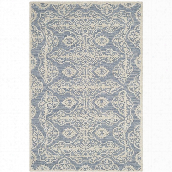 Safavieh Bella 8' X 10' Hand Tufted Wool Pile Rug In Blue And Ivory