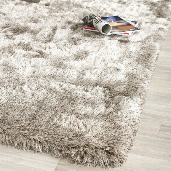 Safavieh Paris Shag 11' X 15' Hand Tufted Polyester Rug In Sable