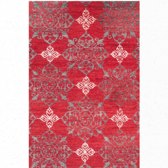 Safavieh Stone Wash 8' X 10' Hand Knotted Rug In Red And Ivory