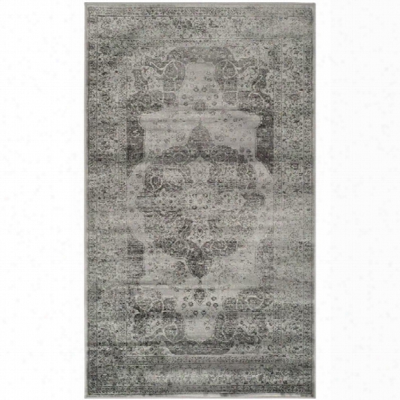 Safavieh Vintage 12' X 18' Power Loomed Viscose Pile Rug In Gray