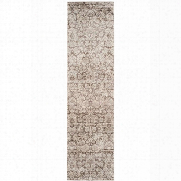 Safavieh Vintage 9' X 12' Power Loomed Rug In Brown And Creme