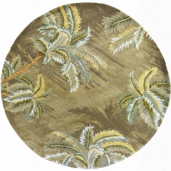 Kas Sparta 7'6 Round Hand-tufted Wool Rug In Moss