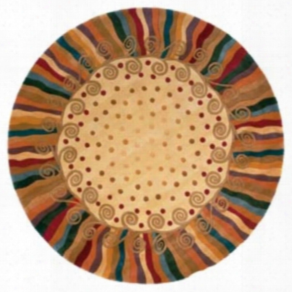 Momeni New Wave 7'9 X 7'9 Round Rug In Beige