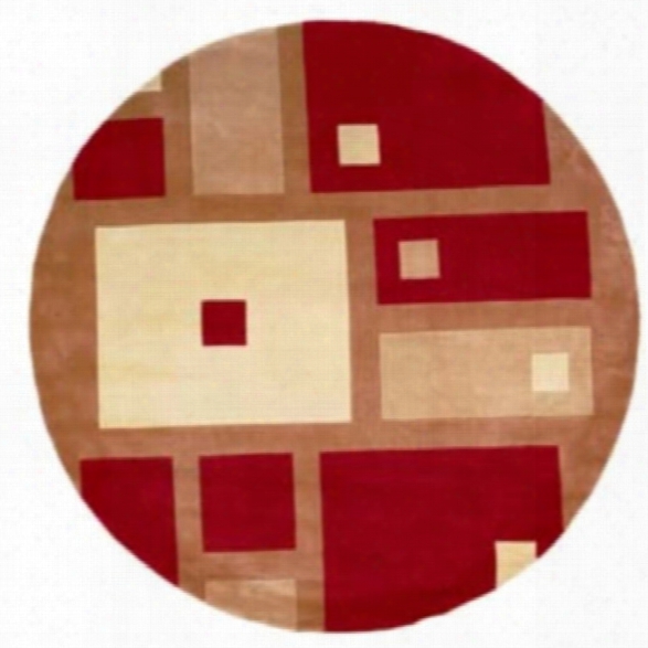 Momeni New Wave 7'9 X 7'9 Round Rug In Red