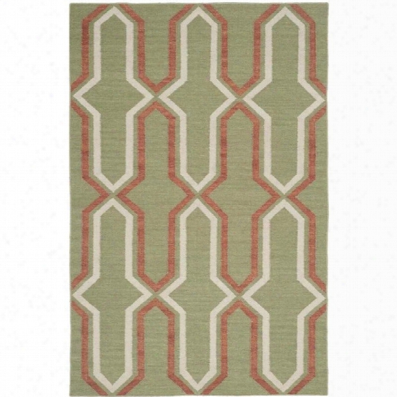 Safavieh Dhurries Green Contemporary Rug - 9' X 12'