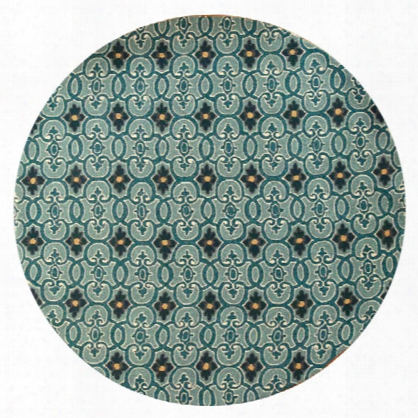 Kas Harbor 7'6 Round Hand-made Rug In Teal