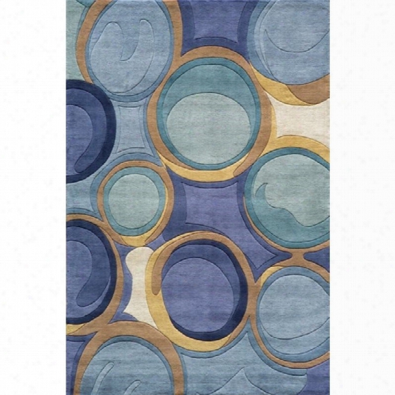 Momeni New Wave 7'6 X 9'6 Rug In Blue