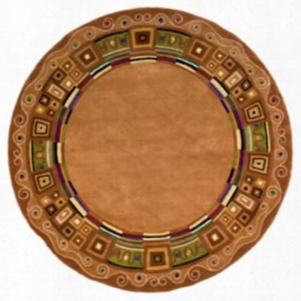 Momeni New Wave 7'9 X 7'9 Round Rug In Gold