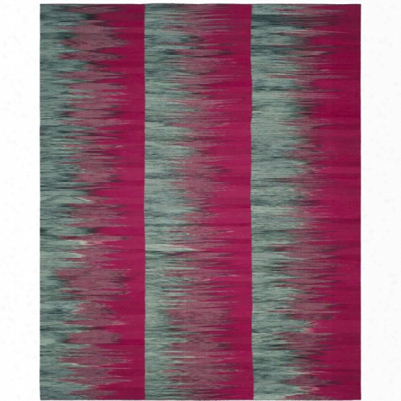 Safavieh Kilim 8' X 10' Hand Woven Wool Rug In Fuchsia And Charcoal