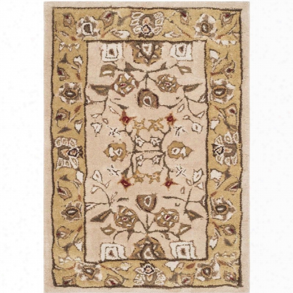 Safavieh Total Performance 9' X 12' Hand Hooked Rug In Ivory And Gold