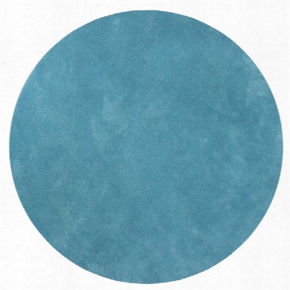 Kas Bliss 8' Round Hand-woven Shag Rug In Highlighter Blue