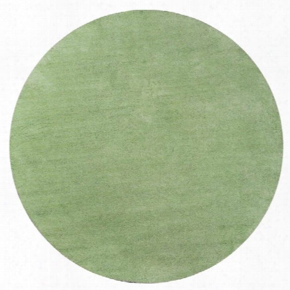 Kas Bliss 8' Round Hand-woven Shag Rug In Spearmint Green