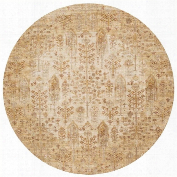 Loloi Anastasia 9'6 Round Rug In Nat Ivory And Gold