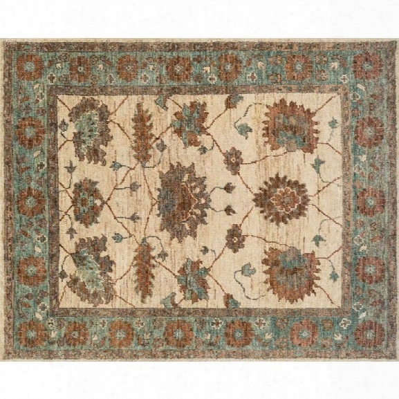 Loloi Empress 5'6 X 8'6 Hand Knotted Jute Rug In Ivory And Aqua