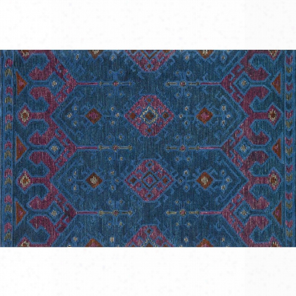 Loloi Gemology 9'3 X 13' Hand Made Wool Rug In Blue And Plum