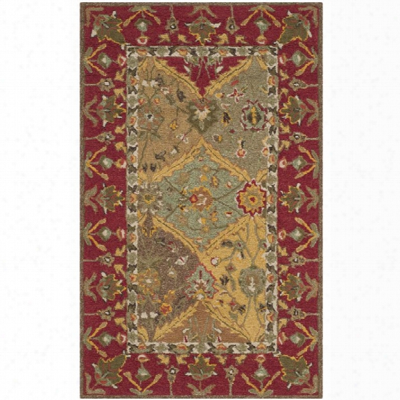 Safavieh Durarug 9' X 12' Hand Hooked Rug In Multi And Red