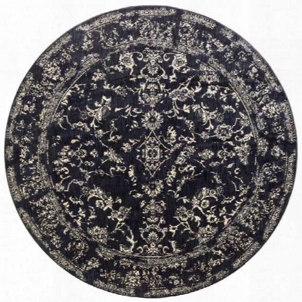 Loloi Florence 9'6 Round Rug In Black And Ivory