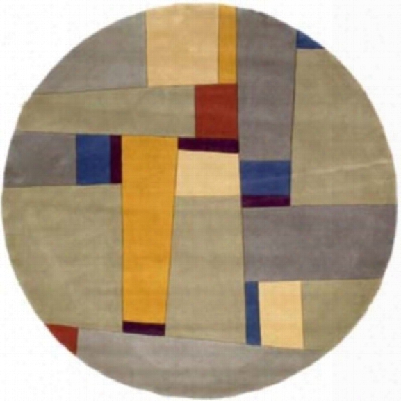 Momeni New Wave 7'9 X 7'9 Round Rug In Gray