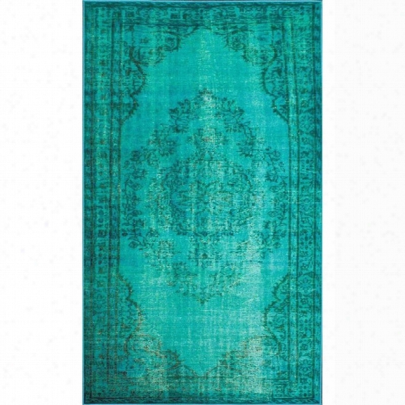 Nuloom 9'2 X 12'5 Vintage Inspired Overdyed Rug In Turquoise