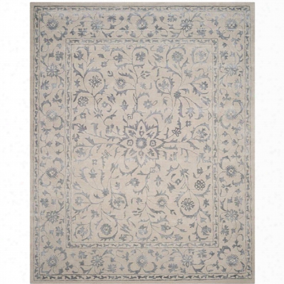 Safavieh Glamour 8' X 10' Hand Tufted Wool Rug In Silver And Ivory