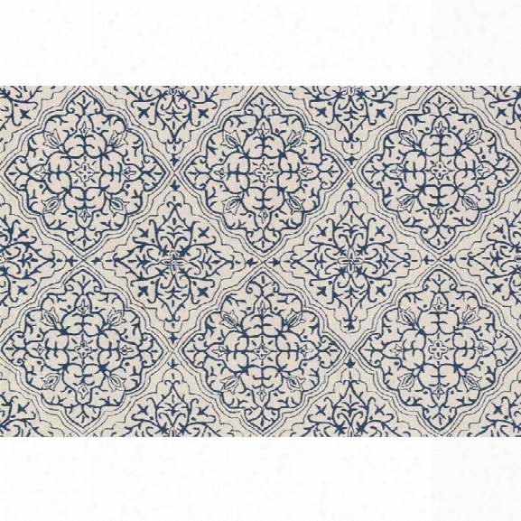 Loloi Francesca 7'6 X 9'6 Hand Hooked Rug In Ivory And Blue